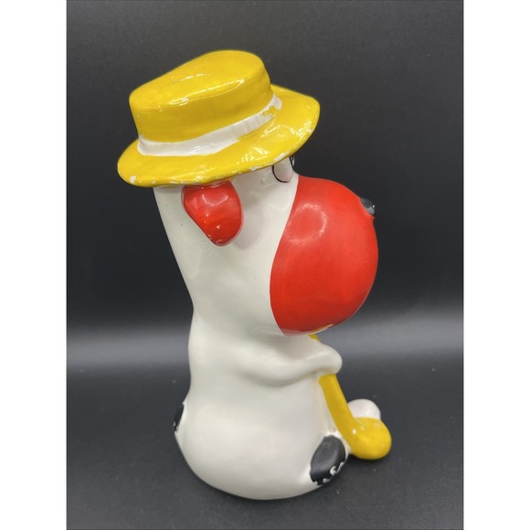 Droopy Dog Playing Golf Piggy Coin Bank 7" Japan Red Yellow Hat‎ Golf Ceramic - Picture 2 of 8